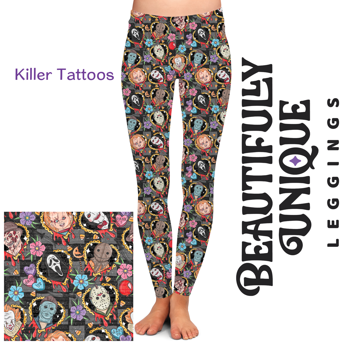 Killer Tattoos (Semi-Exclusive) - High-quality Handcrafted Vibrant Leggings