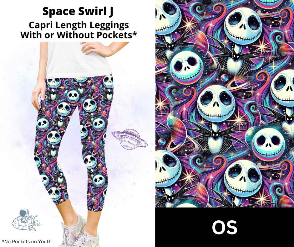 Space Swirl J Capri Length Leggings