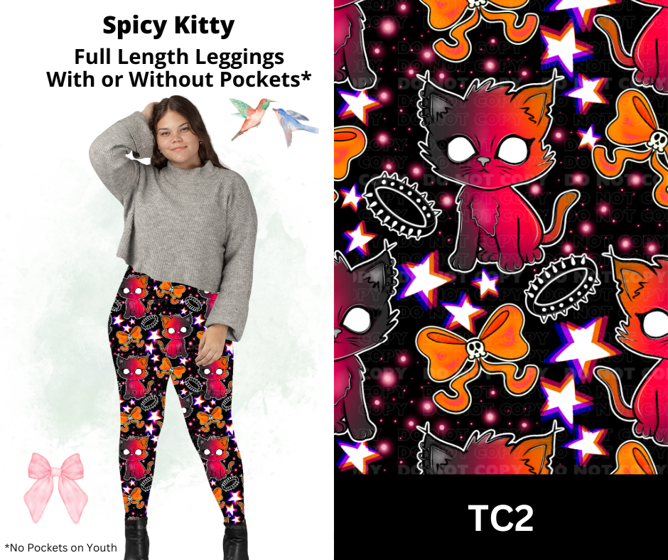 Spicy Kitty Full Length Leggings w/ Pockets