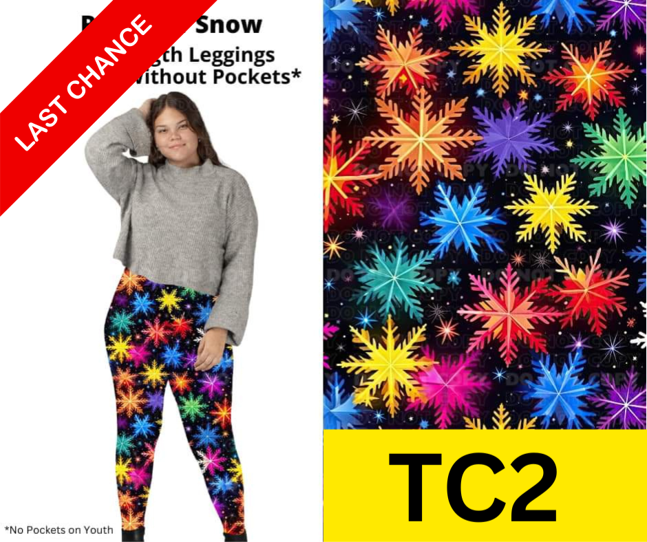 Rainbow Snow Full Length Leggings w/ Pockets