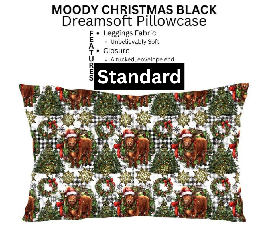 Moody Christmas Black Dreamsoft Pillowcase