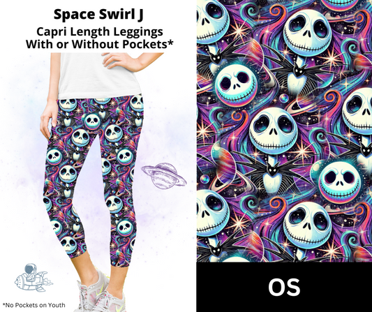 Space Swirl J Capri Length Leggings