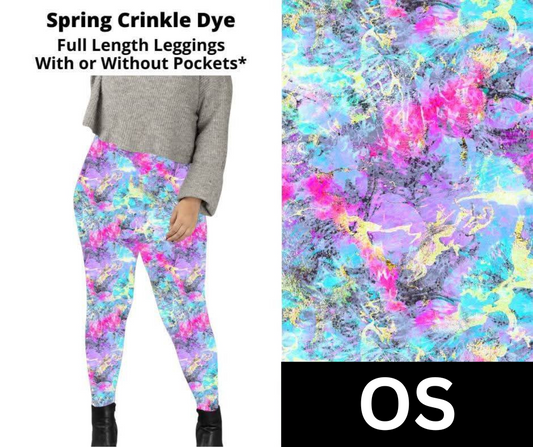 Spring Crinkle Dye Full Length Leggings w/ Pockets